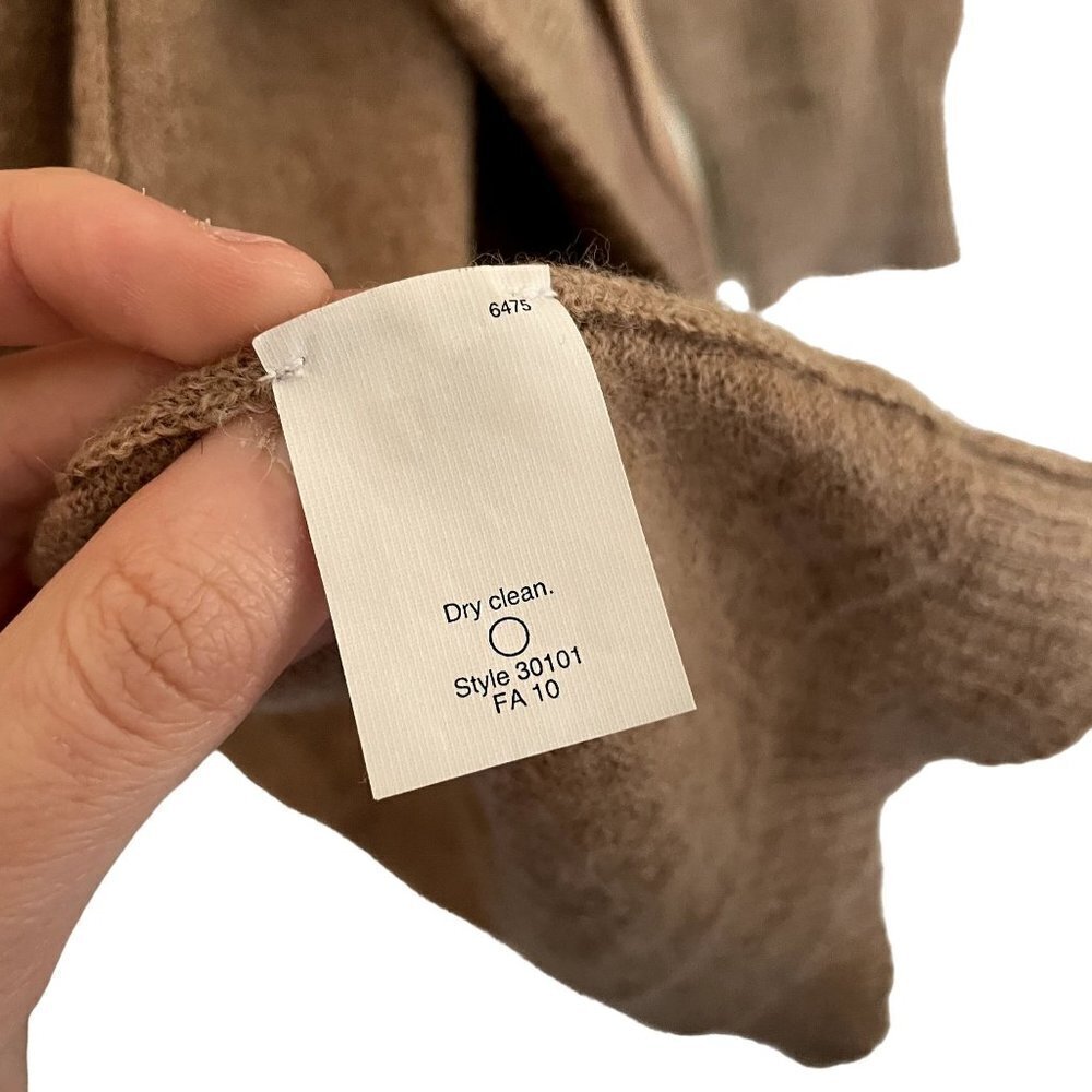 J.Crew sandy colored tan minimalist silk wool cardigan pullover comfort warm - Picture 6 of 6